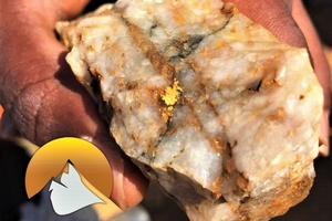 Gold inclusions in a quartz vein. Dakouli 2.