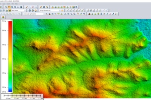 SRTM data in the Global Mapper program window