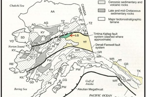 Terrane map of Alaska showing Livengood Terrane