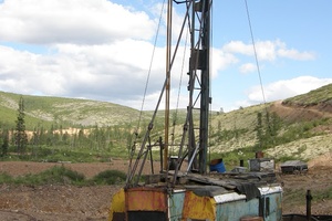 Буровая на геологоразведочном участке