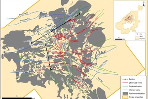 Arcata gold deposit map