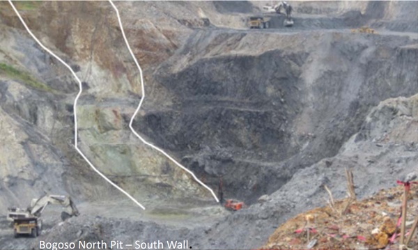 Volcanic lense in the Bogoso North Pit