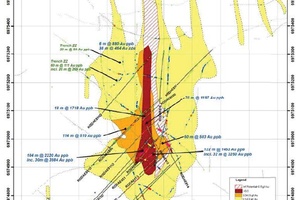 OdAE Inferred Outline of the +50 ppb Au Soil Anomaly and the Central Mineralized Core as defined by the Drilling
