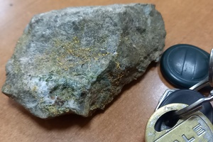 Образец руды с видимым золотом
