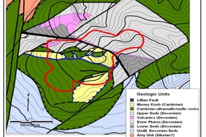 Generalized geologic map of the Money Knob