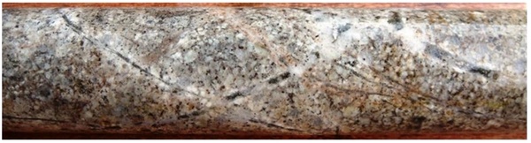 Dacite porphyry with stockwork of veinlets of quartz