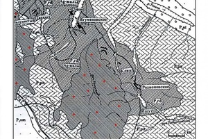 Схематическкая геологическая карта Пионерского рудного узла