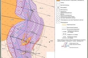Геологический план рудоносного массива Медекского