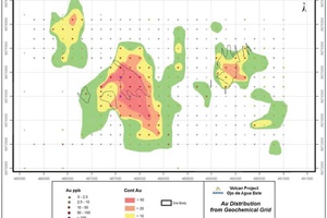 OdAE Soil Geochemical Survey showing Gold Anomalous Zones