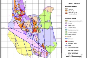 Geologic map encompassing the Cieneguita, La Viruela-La Cruz, and Cerro de Oro areas