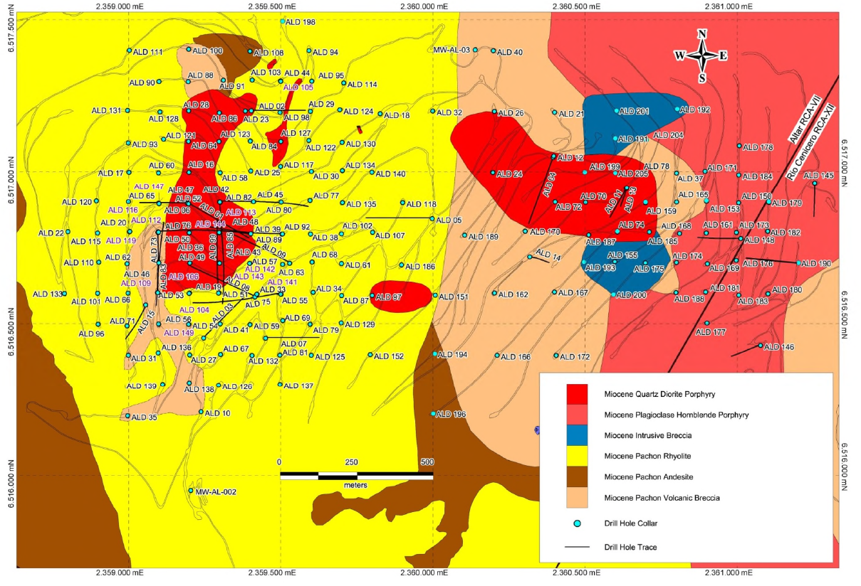 Altar deposit - lithology plan