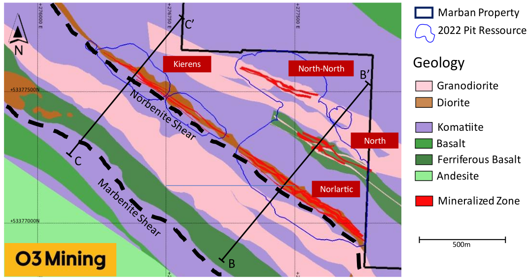 Geologic Plan View of the Norlartic Pits Area