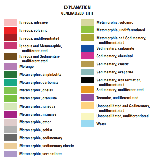 Lithology from the State Geologic Map Compilation