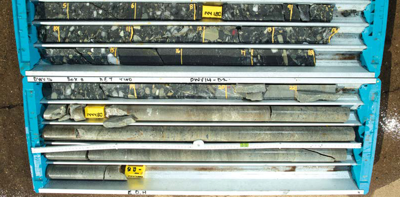 Drill core VS5 Aandenk reef of the Eldorado Formation, Witwatersrand
