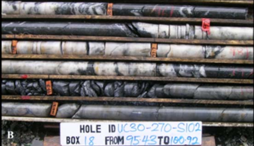 Main-Reef fault-filled quartz vein