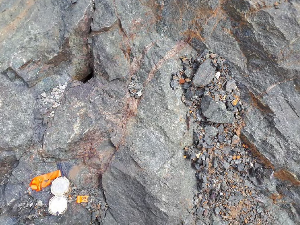 Remobilized pyrrhotite veins