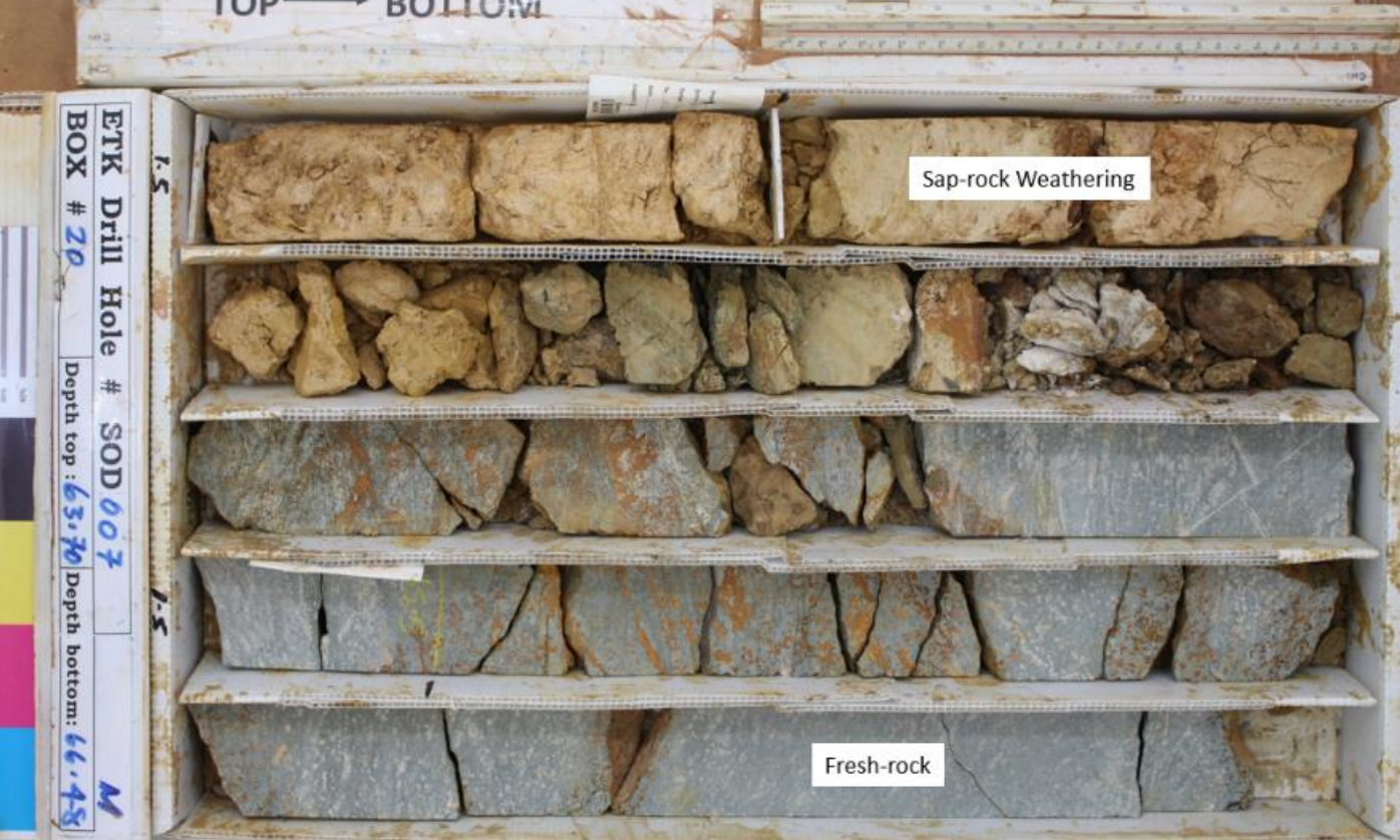 Sap-rock - fresh-rock contact