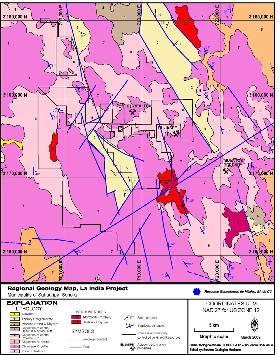 La India Regional geology map